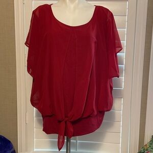 Alyx Red Tie-Front Blouse